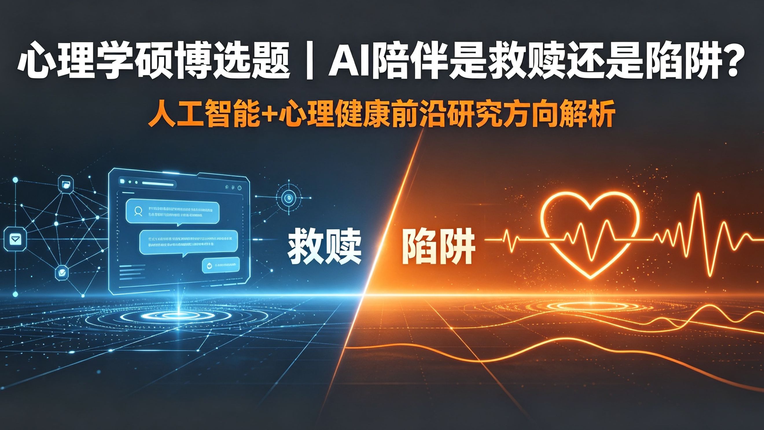 心理学硕博选题 | AI陪伴是救赎还是陷阱?人工智能+心理健康前沿研究方向解析