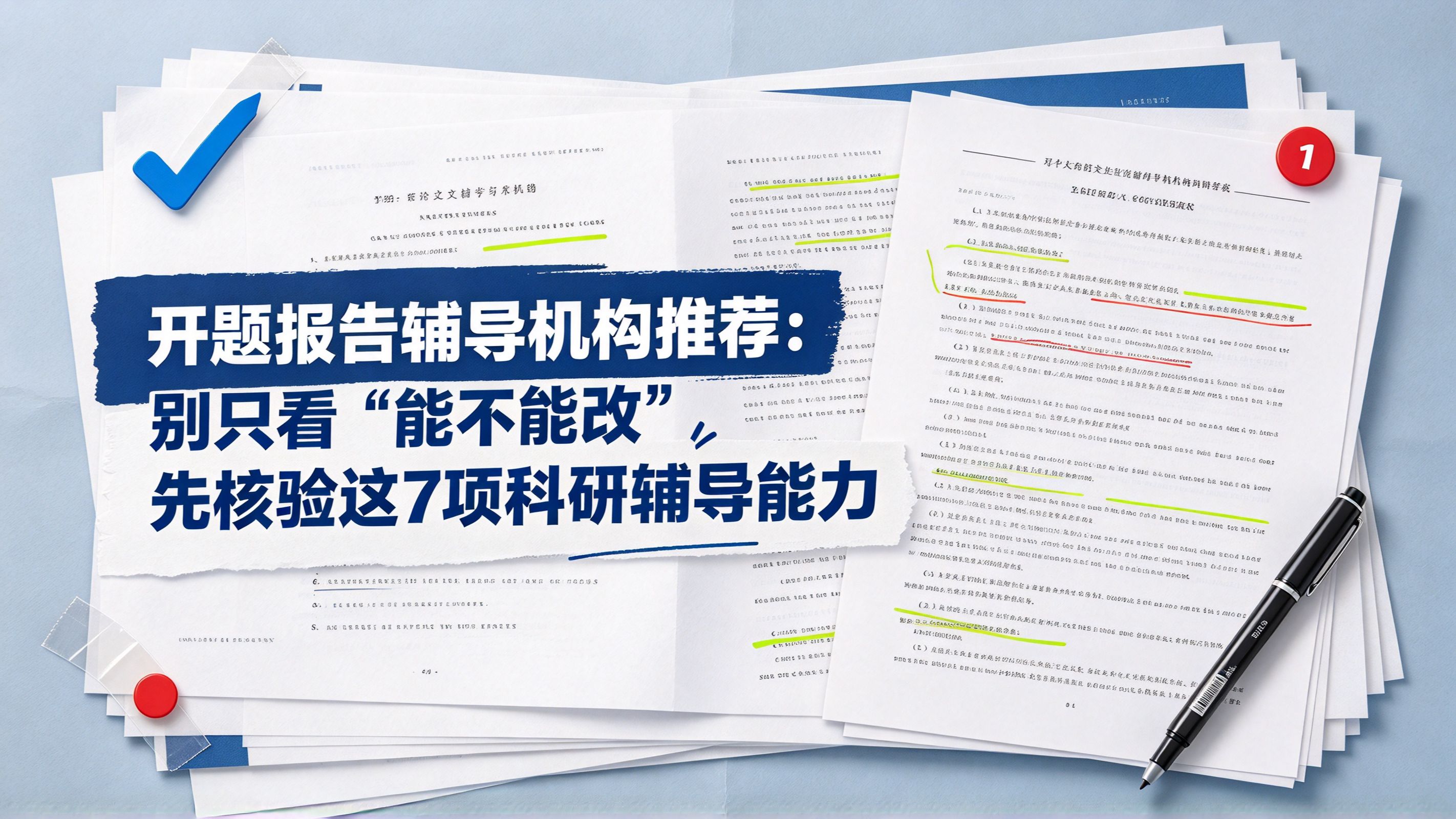 开题报告辅导机构推荐：别只看“能不能改”，先核验这7项科研辅导能力